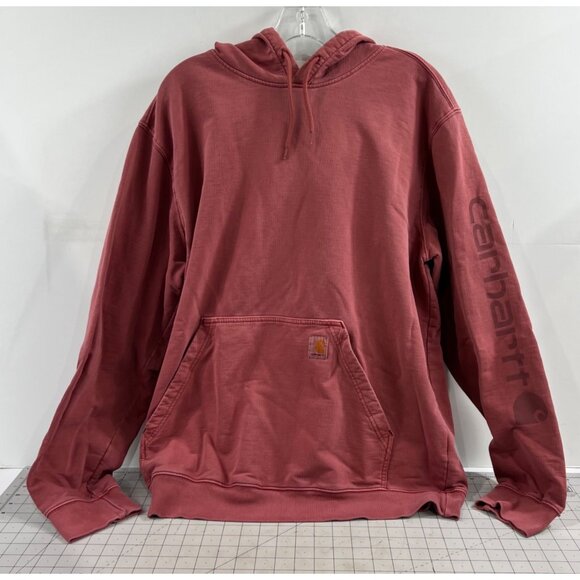 Carhartt Men's Red Hoodie Sz. L Relaxed Fit 100% Cotton Kangaroo Pocket TS6253-M - Picture 1 of 7